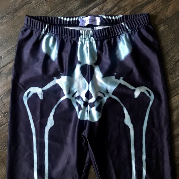 Skeleton Bone Halloween Leggings XS - Picture 3 of 12